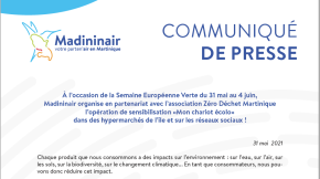 31/05/2021 - Madininair organise en partenariat avec l’association Zéro Déchet Martinique l’opération de sensibilisation « Mon chariot écolo »