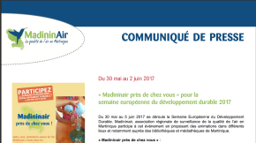 30/05/2017 - « Madininair près de chez vous » pour la  semaine européenne du développement durable 2017