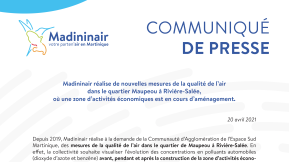 20/04/2021 - Nouvelles mesures de la qualité de l’air dans le quartier Maupeou à Rivière-Salée