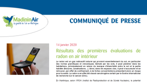 14/01/2020 - Résultats des premières évaluations de radon en air intérieur.